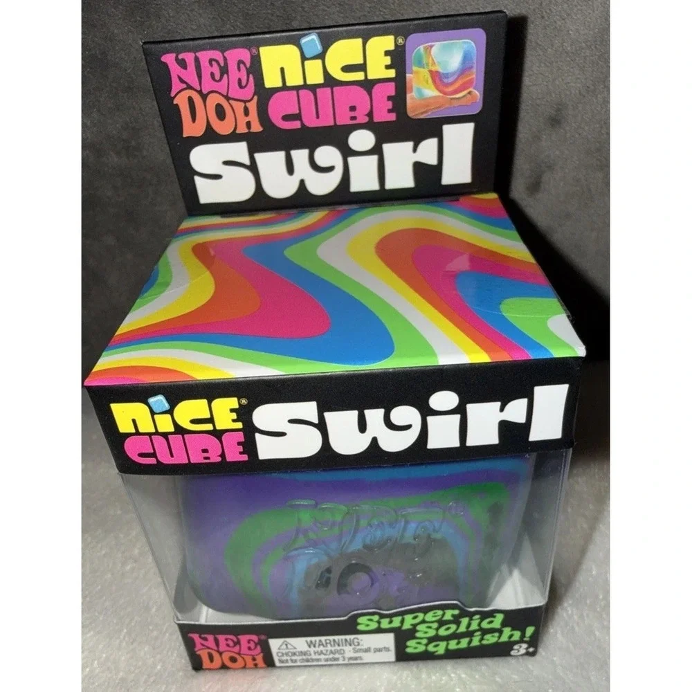 Nee Doh Nice Cube Swirl Purple/Green Fidget Squeeze‎ Toy